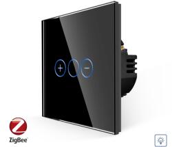Luxion Intrerupator Simplu cu Variator cu Touch din Sticla LUXION, protocol Zigbee - culoare negru