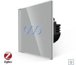 Luxion Intrerupator Simplu cu Variator cu Touch din Sticla LUXION, protocol Zigbee - culoare gri