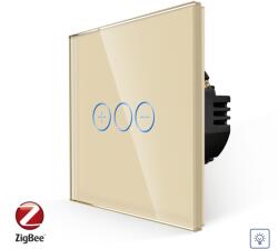 Luxion Intrerupator Simplu cu Variator cu Touch din Sticla LUXION, protocol Zigbee - culoare auriu