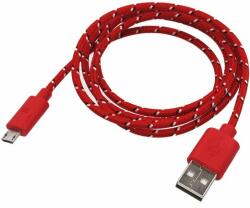 mobilNET textil adatkábel mikro USB, piros