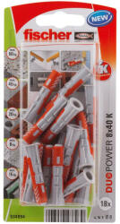 Fischer DUOPOWER dübel 8 x 40 K NV - csavar nélkül, bliszteres, 18 db/csomag (534994)