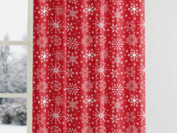 Goldea draperie 100% bumbac - fulgi de zăpadă pe roșu 240x140 cm