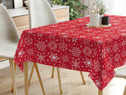 Goldea față de masă 100% bumbac - fulgi de zăpadă pe roșu 140 x 220 cm Fata de masa