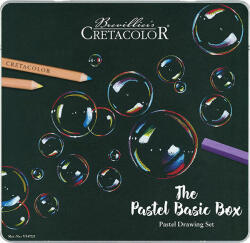 CRETACOLOR The Pastel Basic Box pasztell rajzkészlet, 27 db-os, fémdobozos