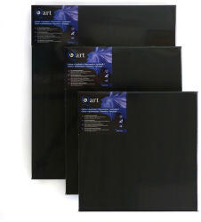 Q-Art feszített festővászon, 330 g, pamut+szintetikus, 40x40 cm, fekete