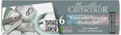 Cretacolor Watercolour Graphite Pocket Set vízzel elmosható grafitceruza készlet, 6 db-os, fémdobozos