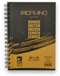 Fedrigoni Schizzi rajz -és vázlattömb, 90 g, 60 lap, A5, oldalt spirálos