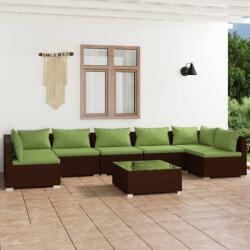 vidaXL Set mobilier de grădină cu perne, 8 piese, maro, poliratan (3101900)