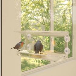 vidaXL Hrănitoare păsări pentru fereastră 2 buc. 30x12x15 cm acril (318304) - vidaxl