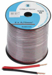 Cabletech Cablu difuzor CCA 2x0.75mm rosu/negru 100m (KAB0390) - electrostate