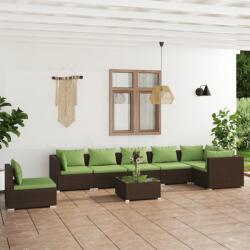 vidaXL Set mobilier de grădină cu perne, 8 piese, maro, poliratan (3102348)