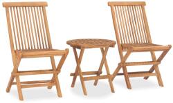 vidaXL Set mobilier de exterior pliabil, 3 piese, lemn masiv tec (315453) - vidaxl