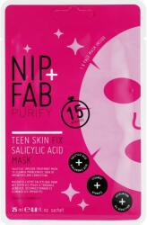 Nip + Fab Mască facială cu acid salicic, pentru ten acneic - NIP+FAB Salicylic Teen Skin Fix Acid Sheet Mask 25 ml