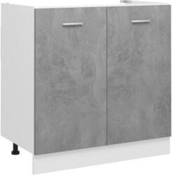 vidaXL betonszürke forgácslap mosogató alsószekrény 80 x 46 x 81, 5 cm (801200)