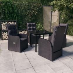 vidaXL Set mobilier de grădină cu perne, 5 piese, negru (3099480)