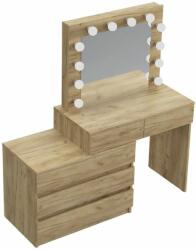 Bestent Masă de toaletă cu oglindă LED Nicole stejar craft
