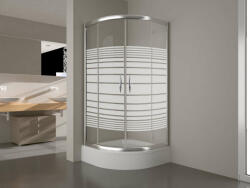 Vela Banyo íves zuhanykabin, csíkos üveggel, 80x80x190, 5 mm üveg (84D5K150) - pepita