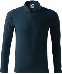 MALFINI Tricou polo bărbați cu mânecă lungă Pique Polo LS - Albastru marin | 2XL (2210217)