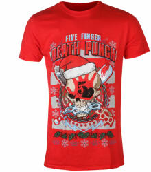 ROCK OFF Tricou pentru bărbați Five Finger Death Punch - Zombie Kill Xmas - ROȘU - ROCK OFF - FFDPTS37MR
