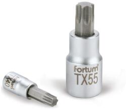 Fortum bitdugófej, torx, 1/2″, 61CrV5/S2, mattkróm; TX30, 55mm FORTUM (4700723)