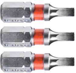 Fortum behajtóhegy lapos, 3 db, S2 acél; 3×25mm, bliszteren (4741103) - sipibolt