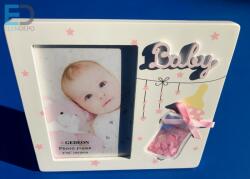 Gedeon Photo frame " Baby " fehér-rózsaszín babás képkeret 10 x 15cm képnek