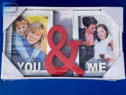 Osztott képkeret " You & Me " 2 db 10 cm x 15 cm képnek