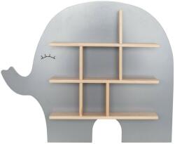  Fa elefánt formájú polc, ezüstszürke Jabadabado