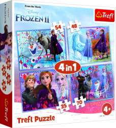 Trefl Frozen 2 Călătorie în necunoscut 4in1 (34323) Puzzle