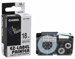 Casio Cimkéző, feliratozó szalag, fehér alapon fekete, XR 18 WE1 (XR 18 WE1)