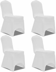 vidaXL Husă de scaun elastică, 4 buc. , alb (131408)