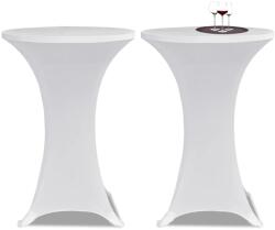 vidaXL Husă de masă cu picior Ø80 cm, 2 buc. , alb, elastic (241203)