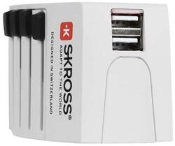 SKROSS MUV USB 2400mA, hálózati csatlakozó átalakító, beépített USB töltővel (1.302930)