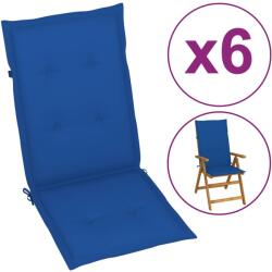 vidaXL Perne scaun spătar înalt, 6 buc. , albastru, 120x50x3 cm, textil (314118)