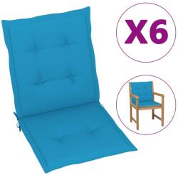 vidaXL Perne cu spătar mic, 6 buc. albastru 100x50x3 cm textil oxford (314135)