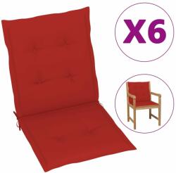 vidaXL Perne cu spătar mic, 6 buc. , roșu, 100x50x3 cm, textil oxford (314137)
