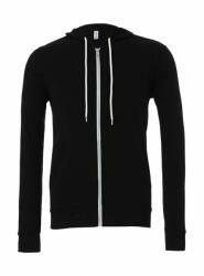 Bella+Canvas Uniszex kapucnis hosszú ujjú pulóver Bella Canvas Unisex Poly-Cotton Full Zip Hoodie XL, Fekete