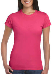 Gildan Női póló Csapott ujjú Gildan Softstyle Ladies' T-Shirt - S, Heliconia (sötét rózsaszín)