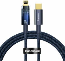 Baseus Explorer Series USB-C apa 2.0 - Lightning apa Adat és töltőkábel - Kék (1m) (CATS000003)