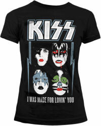HYBRIS тениска метална дамски Kiss - аз Беше Създаден за Ловин' Ти - HYBRIS - ER-5-KISS011-H71-5-BK
