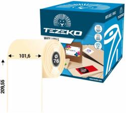 Tezeko 101.6 mm * 209.55 mm, öntapadós papír etikett címke (700 címke/tekercs) (P1016020955-004)