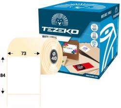 Tezeko 73 mm * 84 mm, öntapadós papír etikett címke (850 címke/tekercs) (P0730008400-001)