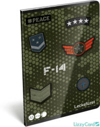 Lizzy Card Military tűzött füzet A/5, 32 lap lecke, #Peace Pixel
