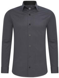 RUSTY NEAL cămașă bărbați R-44 cu mânecă lungă, slim fit Gri inchis 5XL