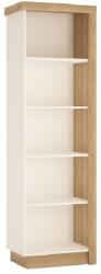 Mobikon Biblioteca mdf stejar riviera alb lucios Leonardo 60x198, 5x42 cm (0000194278) - decorer Vitrina