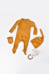 BabyCosy Set 4 piese: bluza, pantaloni, caciulita si manusi din bumbac organic si modal - Sofran, BabyCosy (BC-CSYM24505)