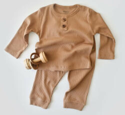 BabyCosy Set bluzita cu maneca lunga si pantaloni lungi din bumbac organic si modal - Maro BabyCosy (BC-CSYM11506)