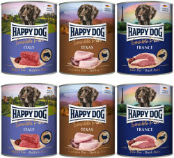 Happy Dog Happy Dog Sensible Pure 6 x 800 g - Mix (curcan, bivol, rață)