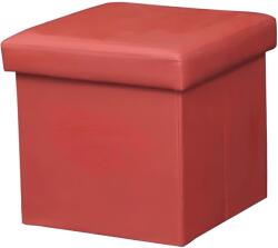 TEMPO KONDELA Összehajtható puff, textilbőr piros, TELA NEW - kondela