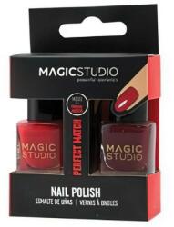 Magic Studio Set lac de unghii Duo Perfect Match Intens Redis Magic Studio, 10 ml, 2 bucati (MS30730PS)